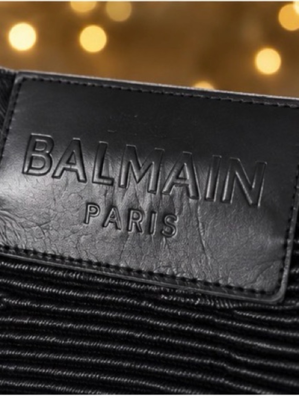 Balmain Men's Slim Black Moto-Style Jeans